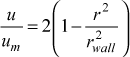 velocity profile for pipe