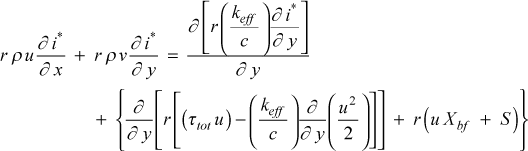 stagnation enthalpy eqn